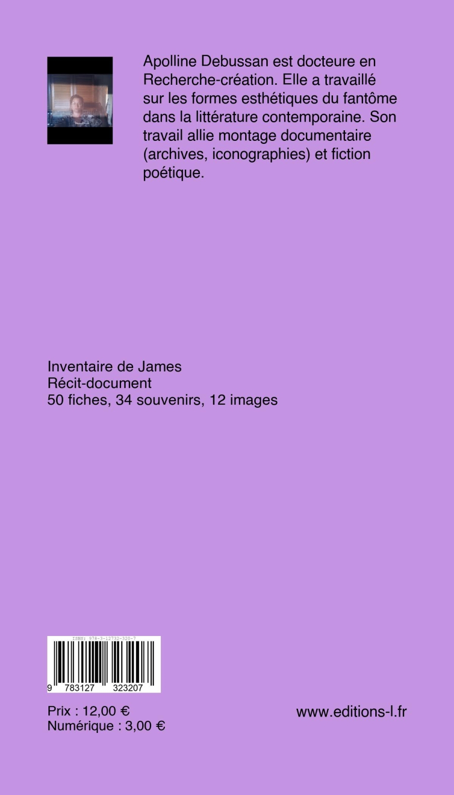 Verso couverture Inventaire de James